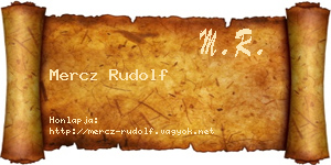 Mercz Rudolf névjegykártya